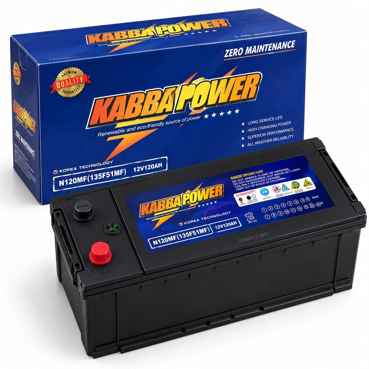 Batterie KABBA POWER N120MF (12v 120 AH)
